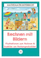 Vorschau - Arbeitsblätter - Rechnen mit Bildern. Sach- und Textaufgaben. Illustrationen zum Rechnen & Erzählen von Rechengeschichten - Deckblatt