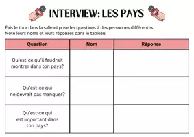 Vorschau - Arbeitsblätter - Interview - Présenter mon pays - Seite 2
