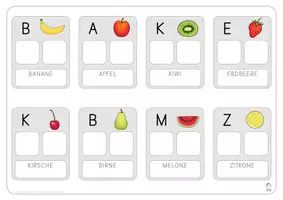 Vorschau - Fördermaterial/Inklusion - Klettmappe: Obst (Bild/Anlaut/Wort) - Seite 2