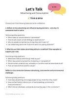 Vorschau - Arbeitsblätter - Freies Sprechen: Advertising & Consumer Culture - mit Reflexion - Seite 3