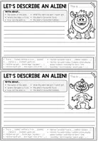 Vorschau - Arbeitsblätter - BODY PARTS - Writing (Let's describe an alien!) - 10 verschiedene Aliens (2-fach differenziert) - Seite 2