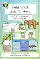 Vorschau - Anderer Materialtyp - Feriengruß: Zeit für Ruhe (Sommerferien Schuljahresende Ferien Grundschule) - Deckblatt