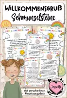 Vorschau - Bildkarten - Willkommensgruß zum Schuljahresanfang: Schmunzelstein - Deckblatt