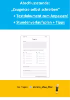 Vorschau - Stundenentwürfe - Feedback_Evaluation_Zeugnis schreiben - Deckblatt