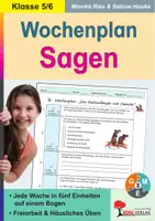 Vorschau - Arbeitsblätter - Wochenplan Sagen Klasse 5-6 | Lesekompetenz, Grammatik & Kreatives Schreiben | Differenziert in 3 Niveaustufen mit Lösungen - Deckblatt