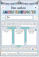 Vorschau - Mal- und Bastelvorlagen - Das wahre Zeugnis - Individuell ausfüllbare Zeugnisbeigabe inklusive editierbarer Datei - Seite 1