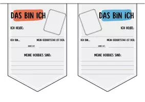 Vorschau - Mal- und Bastelvorlagen - 🌈 Wimpelkette - Schülervorstellung 🌈 - Seite 2