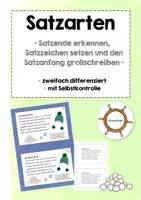Vorschau - Stationenlernen - Satzzeichen setzen "Winter" - Deckblatt