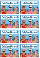 Vorschau - Mal- und Bastelvorlagen - "Schöne Ferien" Grußkarten / Feriengruß zum Beispiel als Zeugnisbeigabe - Seite 1