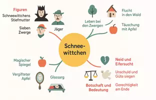 Vorschau - Arbeitsblätter - Arbeitsblatt "Schneewittchen" + Onlineübung & MP3 + Mindmap + Infografik - Seite 2