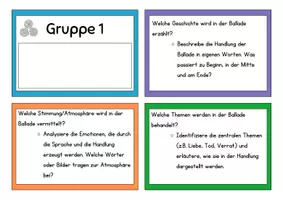 Vorschau - Arbeitsblätter - Balladen Café Gruppenkarten - Seite 1