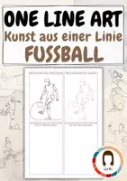 Vorschau - Arbeitsblätter - One Line Art - Kunst aus einer Linie - Fußball - Deckblatt
