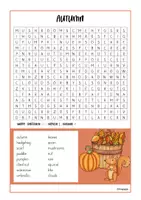 Vorschau - Arbeitsblätter - Autumn Suchsel / Buchstabengitter / Englisch - Seite 1