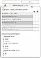 Vorschau - Arbeitsblätter - Napoleon Code Civil Arbeitsblätter mit Fragen + Lösungen Lesetext - Seite 2