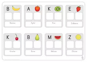 Vorschau - Fördermaterial/Inklusion - Klettmappen: Obst (vom Bild zum Wort) - Seite 1