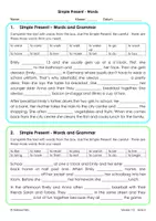 Vorschau - Arbeitsblätter - Simple Present Grammatiktest - Words and Grammar - Seite 1