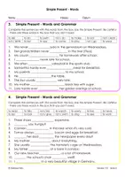 Vorschau - Arbeitsblätter - Simple Present Grammatiktest - Words and Grammar - Seite 2
