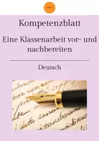 Vorschau - Merkblätter - Kompetenzblatt: Eine Klassenarbeit vor- und nachbereiten - Deckblatt