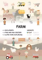Vorschau - selbst erstellte Cliparts/Grafiken - Bauernhof (BUNDLE) - ClipArt Paket - Seite 2