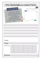 Vorschau - Arbeitsblätter - Sachaufgabe zu meinen Ferien - Ein mathematischer Einstieg - Seite 1