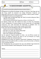 Vorschau - Arbeitsblätter - Klimadiagramme auswerten Arbeitsblätter mit Fragen + Lösungen Erdkunde Lesetext - Seite 1