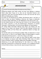 Vorschau - Arbeitsblätter - Urbanisierung Arbeitsblätter mit Fragen + Lösungen Lesetext - Seite 1