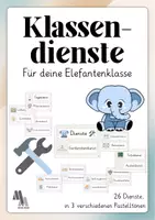 Vorschau - Bildkarten - Klassendienste Elefantenklasse - Deckblatt