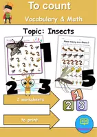 Vorschau - Lehrpläne/Lehrermaterial - Insects | Zählen / Count - auf Englisch “How many?” - Deckblatt