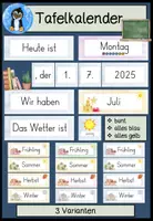 Vorschau - Poster - Tafelkalender – Wetter, Datum & Jahreszeiten, Classroom-Management - Deckblatt