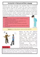 Vorschau - Arbeitsblätter - Körpersprache und Gesten: Global Differences - Seite 1