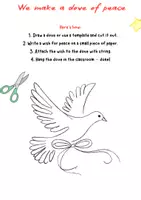 Vorschau - Arbeitsblätter - Printable Peace Dove Activity – Elementary School Craft & Coloring | PEACE IN UKRAINE, IRAQ, RUSSIA & ISRAEL - Seite 3