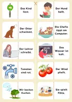 Vorschau - Unterrichtsreihen - Lesedomino Sätze 1 - Deckblatt