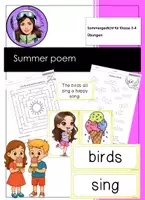 Vorschau - Arbeitsblätter - English summer poem - Sommergedicht Englisch Grundschule - Deckblatt