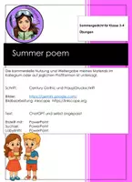 Vorschau - Arbeitsblätter - English summer poem - Sommergedicht Englisch Grundschule - Seite 1