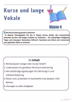Vorschau - Arbeitsblätter - Kurze und lange Vokale – Rechtschreibung gezielt üben (Klasse 4) - Deckblatt