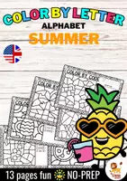 Voorbeeld - Color by letter code - Alphabet (Summer) | Seasons Letter Recognition Zomer Engels - Voorblad