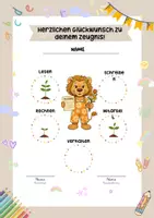 Vorschau - Anderer Materialtyp - Persönliches Zeugnis - Löwenklasse Das wahre Zeugnis Growth Mindset Stil - Deckblatt