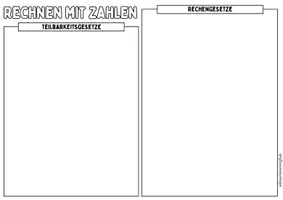 Vorschau - Poster - RECHNEN MIT ZAHLEN - Advanced Organizer & Merkplakat (Klasse 5) - Seite 1