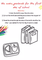 Vorschau - Arbeitsblätter - Printable School-Start Garland Activity – Primary Craft - Seite 2