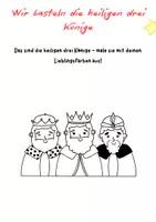 Vorschau - Arbeitsblätter - Bastel- & Malvorlage „Heilige Drei Könige“ – Kreatives Krippenfiguren-Projekt für Klasse 1–4 - Seite 2