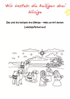 Vorschau - Arbeitsblätter - Bastel- & Malvorlage „Heilige Drei Könige“ – Kreatives Krippenfiguren-Projekt für Klasse 1–4 - Seite 3
