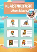 Vorschau - Bildkarten - Klassendienste für eine Löwenklasse - Deckblatt