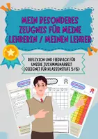 Vorschau - Arbeitsblätter - Mein besonderes Zeugnis für meine Lehrerin / meinen Lehrer - Deckblatt