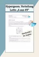 Vorschau - Arbeitsblätter - Hypergeometrische Verteilung Lottospiel - Deckblatt