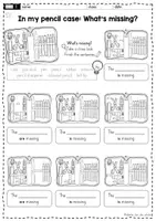 Vorschau - Arbeitsblätter - School things - What's missing? - Seite 1