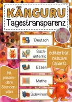 Vorschau - Bildkarten - Känguruklasse Tagestransparenz und Stundenplan - Deckblatt