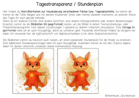 Vorschau - Bildkarten - Känguruklasse Tagestransparenz und Stundenplan - Seite 3