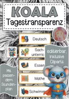 Vorschau - Bildkarten - Koalaklasse Tagestransparenz und Stundenplan - Deckblatt