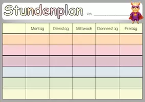 Vorschau - Bildkarten - Lamaklasse Tagestransparenz und Stundenplan - Seite 1