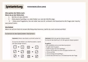 Vorschau - Spiele - Leiterspiel für Ferienerzählung - Seite 1
